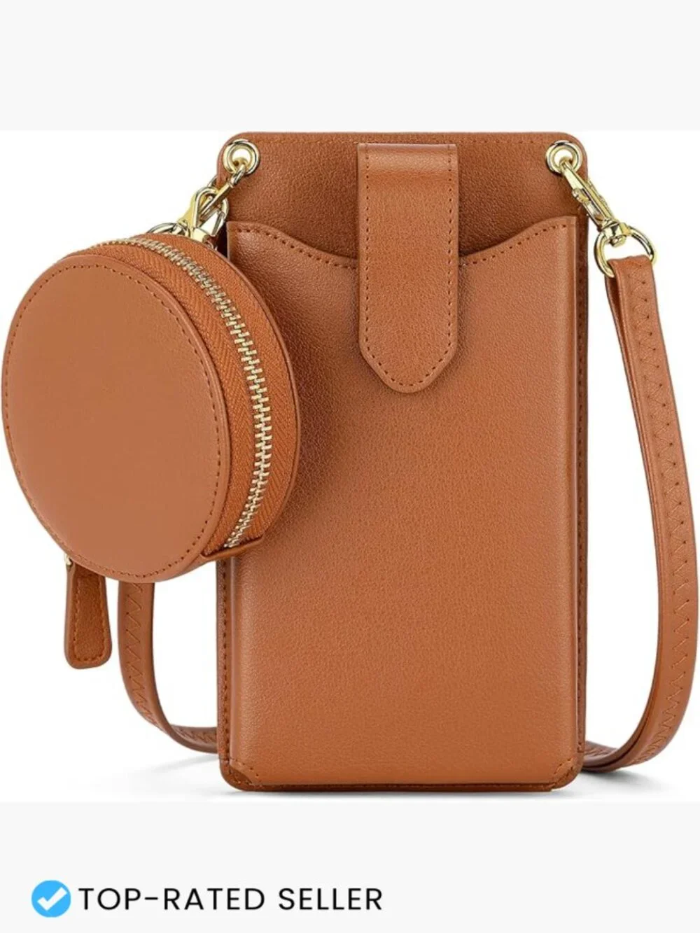 Small Crossbody Cell Phone Purse Vegan Leather RFID Adjustable Strap